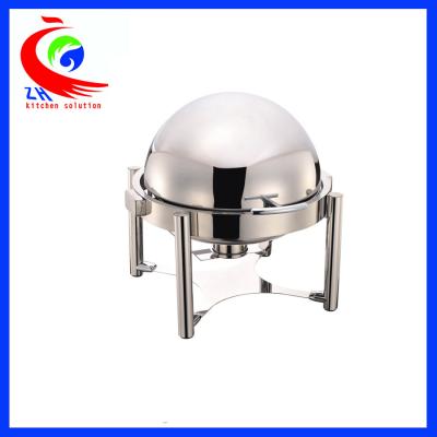 China Hotel Round Buffet Bain Marie Food Warmer Hot Pot Chafing Dish Roll - top for sale