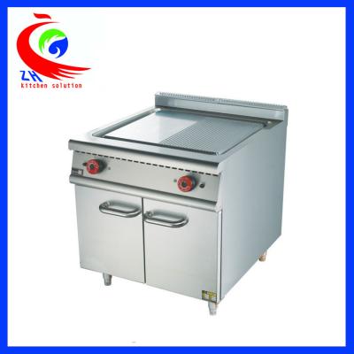 China Commercial Electric Griddle Half Flat And Half Grooved Induction Griddle With Cabinet for Restaurant for sale