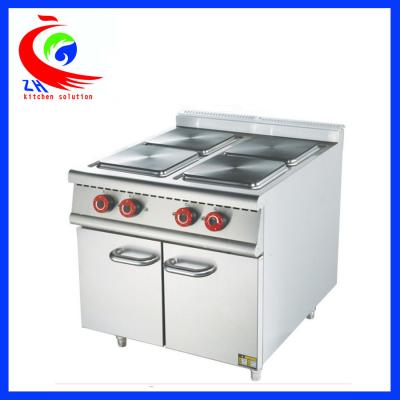 China Commercial Stainless Steel Western Kitchen Equipment Electric 4 Hot-plate Cooker With Cabinet for sale