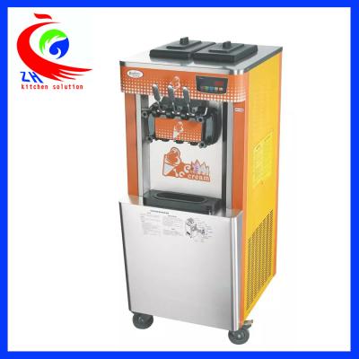 China Freestanding Soft Ice Cream Maker For Home / Three Flavor Ice Cream Making Equipment for sale