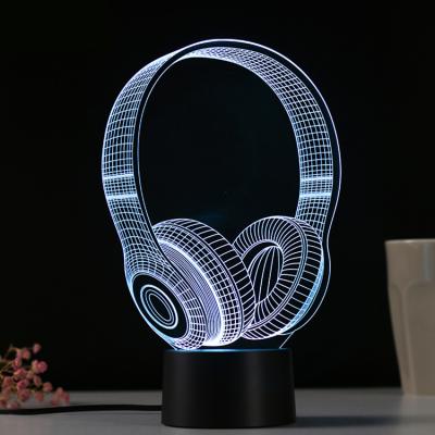 China KH-NL029 Color Changing ROI HEIGHT Effect Children's Study LED Earphone 3D Shape Lamp Stereo Night Light With Battery for sale