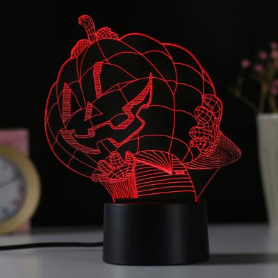 China KH-NL053 USB Color Changing Touch Base Bedroom Halloween 3D Pumpkin Shade Portable LED Night Light For Decoration for sale