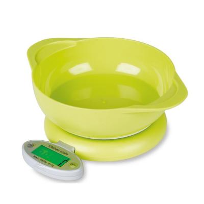 China KH-SC012 Sensitive Overload Indication Plastic Fruits Meat Food Weighing Electronic Digital Kitchen Scales With Bowl for sale