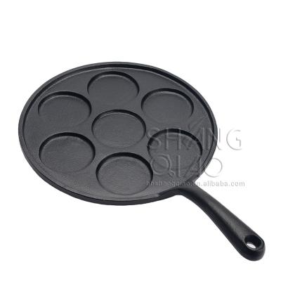 China Viable 9-Inch Mini Pancake Pan Pre-Seasoned Cast Iron Pancake Pan for sale