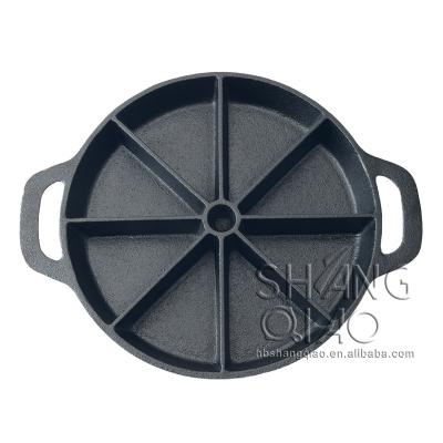 China Diameter 9-Inch Pre-Seasoned Cast Iron Wedge Pan Cornbread Skillet Sustainable For 8 Triangular Bakes for sale