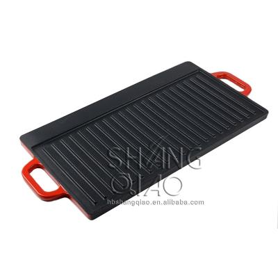 China Metal Non Double Stick Griddle Cast Iron Grill Pan Handle Steak Frying Pan In Stock for sale