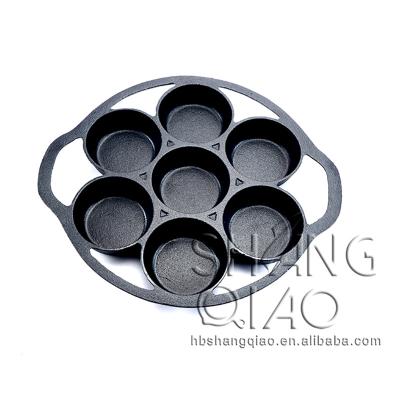 China Amazon Hot Selling Viable Cast Iron Cookware Pre-Seasoned Mini Cake Pan Biscuit Pan With Handles for sale