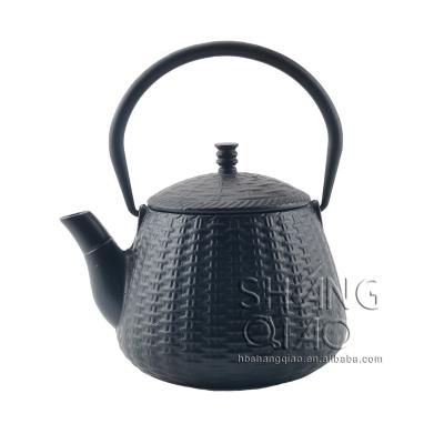 China Amazon Supplier Direct Viable Cast Iron Tea Kettle Teapot with Stainless Steel Infuser 1.0L for sale