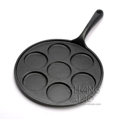 China Factory Wholesale Pre-Seasoned Silver Dollar Pancake Pan Cast Iron Swedish Pancake Griddle Viable Factory for sale