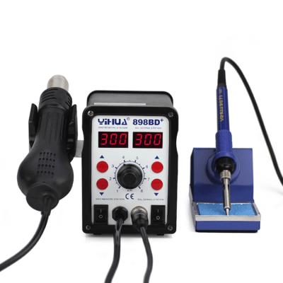 China YIHUA 898BD+ function 2 in 1 smd rework station, 110V/220V electric soldering irons for sale