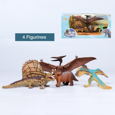 China Wisdom the Diverse Exploring Prehistoric Creatures 4 Piece Realistic Plastic Dinosaur Toys for Boys and Girls 5 Inches Tall for Each for sale