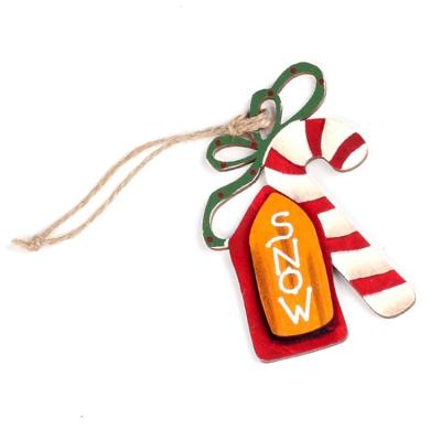 China Plywood Cutout Stocking Filler Hanging Christmas Diy Wooden Hanging Ornaments for sale