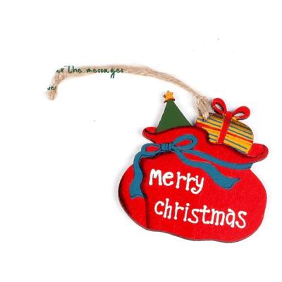 China Plywood Hand Wooden Cutout Low Shaped Christmas Personalized Decor Hang Ornaments for sale