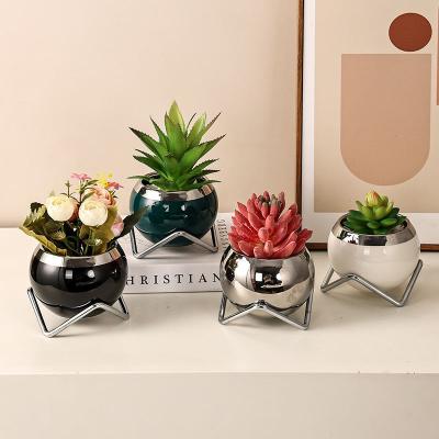 China Mini Ice Crack Glaze Ceramics Corrosion Resistance Creativity Plants Pots Succulent Home Decor Zakka Flowerpot Garden Home Decor Craft Flower Pot Home Decor for sale