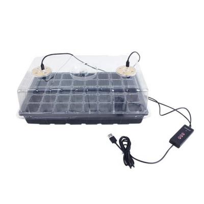 China Nursery Pots New Mini Greenhouse Germination Kit White Blue Grow Bar Light Thicken 40 Cell Plant Starter Trays With Humidity Dome Trays for sale