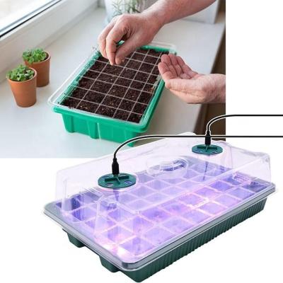 China Nursery Pots Upgraded 4 Grow Strips 80cells Lightweight Adjustable Humidity Greenhouse Plastic Seed Starter Tray for sale