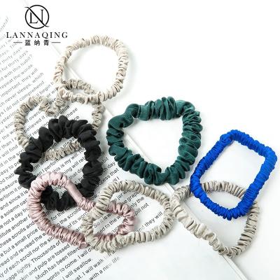 China Hair Decoration Lannaqing Scrunchies Hair Elastic 100% Silk Skinny Hair Bands Premium Scrunchy Hair Ties for sale