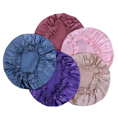 China Hood Colored Logo Accessories Custom Silk Turban Lannaqing Feeling Soft Smooth Silk Sleep Hood 1/2 Layer Satin for sale