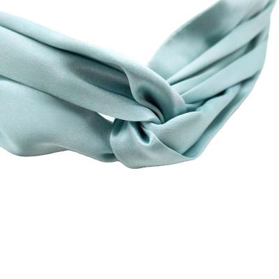 China Hair Care Custom Colors Sizes Widths 100% Silk Headband Silk Headband For Young Lady for sale