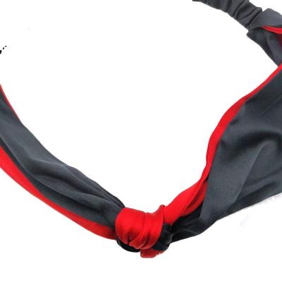 China Hair Care Low Price Twisted Elastic Silk Hairbands Young Lady 22mm Fluffy Silk Headband for sale