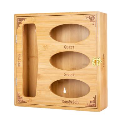 China Bamboo Wall Mounted Ziplock Desk Bag Organizer for sale