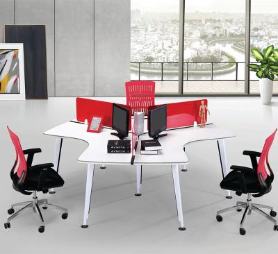 China Modern Modern Office Furniture Office Table 120 Degree Work Shift Three People for sale