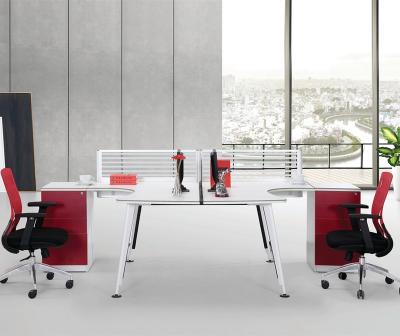 China Modern Modern Office Furniture Square T Work Shift Two People Desk Table for sale