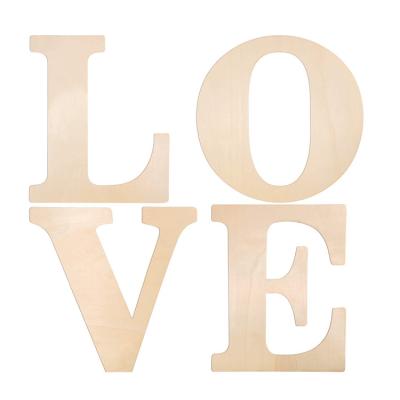 China Europe Home Wedding Decoration LOVE Letters Wooden Block Cutout Unfinished Wooden Letters for sale