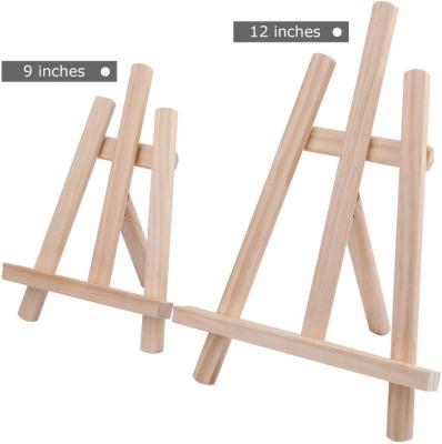 China Handmade Custom Wooden Tripod Easel Table Top Display Easel Wood Painting Stand For Painting for sale