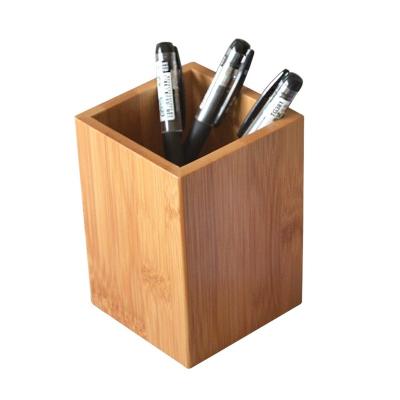 China Bamboo Wood Office Desk Organizer Pen Pencil Holder Multi Purpose Use Pencil Cup Holder Stand Office Desk for sale