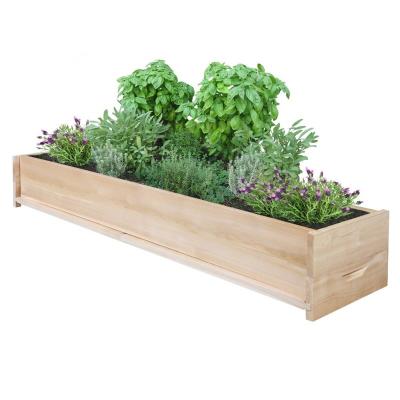 China Handmade Customized Long Wooden Flower Fence Cedar Patio Planter Box for sale