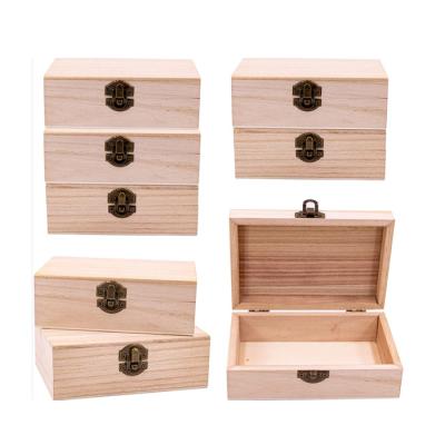 China Handmade Unfinished Cheap Wooden Custom Logo Box Small Wooden Gift Boxes for sale