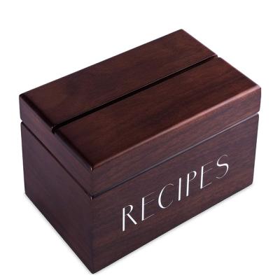 China Desktop Nuts Recipe Holder Card Box with Cards and Dividers for sale