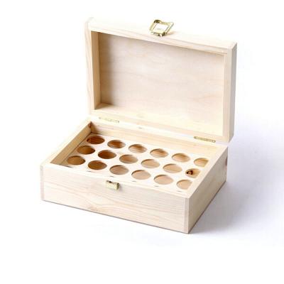 China Handmade Custom Logo Unfinished Pine Wood Perfume Essential Oil Bottle Gift Packaging Box Wooden Flip Box for sale