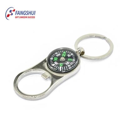 China New Viable Fashionable Aluminum Metal Compass Bottle Opener Key Chain, Zinc Alloy Compass Bottle Opener Key Chain for sale