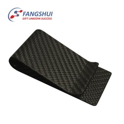 China Wholesale Promotional Fashion Gift Blank Carbon Fiber Metal Silver Clip for sale