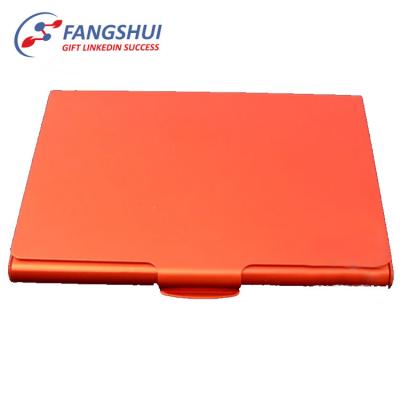 China Fashion custom orange color simple design metal namecard case business cards case for sale