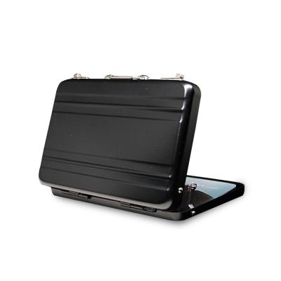 China Hot Fashion Fashion Durable Security Magnetic Bag Anti Shaped Suitcase Mini Briefcase Anodized Metal Aluminum Alloy RFID Blocking Wallet for sale