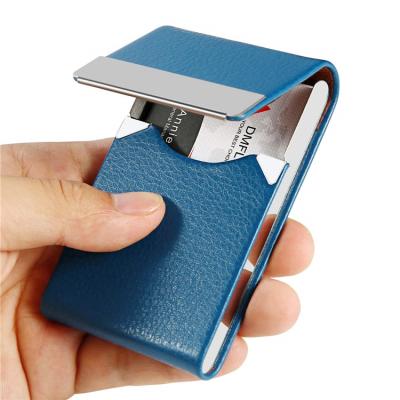 China 2020 fashion print logo name card cases minimalist leather mini wallet for men for sale