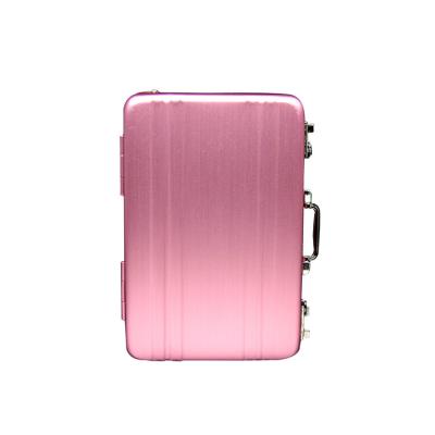 China Fashion Pink Color Rfid Blocking Briefcase Metal Alloy Cover Business Card Credit Bank Aluminum Card Case for sale