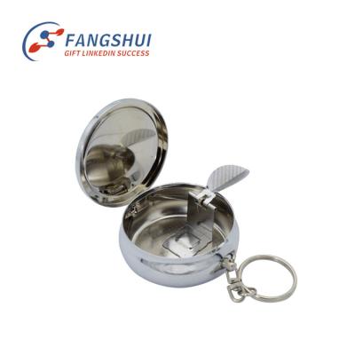 China Waterproof Mini Metal Pill Case With Cutter In Keychain Medicine Current Portable Case Stainless Steel Bulk Instrument Door Key Chain Outlet Pill Box for sale