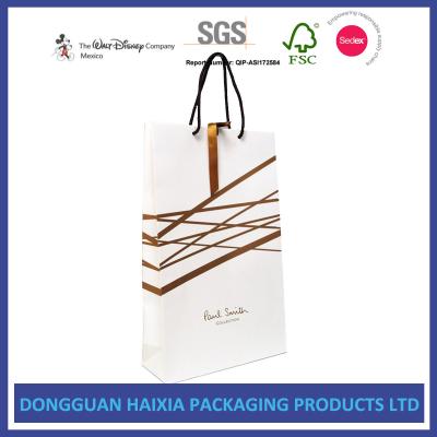 China Gold Hot Stamping Kraft Paper Bags , Paper Gift Bags With Handles HEIDEL for sale