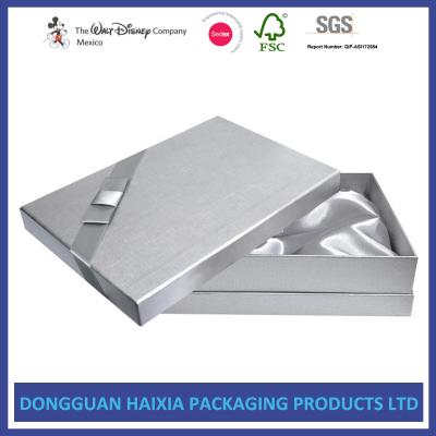 China Silver Color Retail Packaging Boxes Outer Ribbon Decoration With Soft Packaging for sale