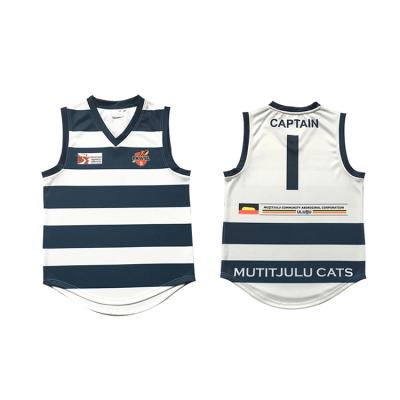 China Wholesales Sublimation Rugby Shirts AFL Design OEM AFL QUICK DRY Tank Top for sale