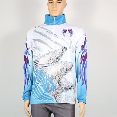 China Breathable Professional Sublimation Custom Fishing Tank Top , Long Sleeve Fishing Shirts for sale