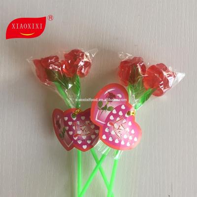 China Natural Rose Shape Lollipop Pop Candy Rose Candy With Factory Price for sale