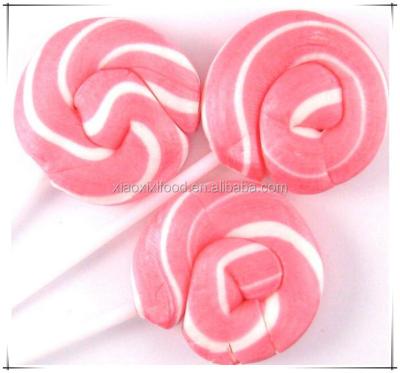 China Pink lollipop natural and white pink lollipop fruity flavor candy with HALAL confectionery for sale