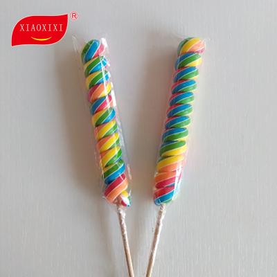 China Natural Multi-fruity hard lavoured swirl lollipop candies with OEM factory for sale