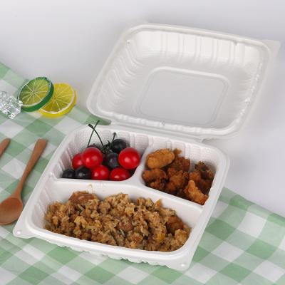 China Food Grade 3 Compartments Recyclable Plastic Box For Food Packaging for sale