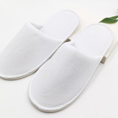 China Lightweight Factory Custom Logo Printing Hotel Slippers Disposable Foam Sole for sale